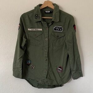 Star Wars Elite Forces Patches Button Down Shirt in Green Sz S